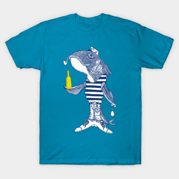 Pop and Pour Fish T-Shirt by ZPat Designs